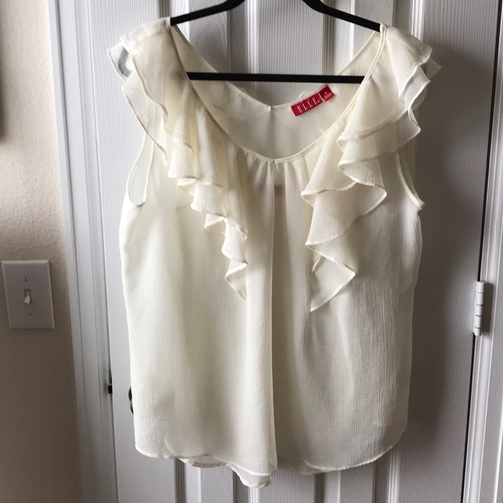 2pc sheer top Creme colored